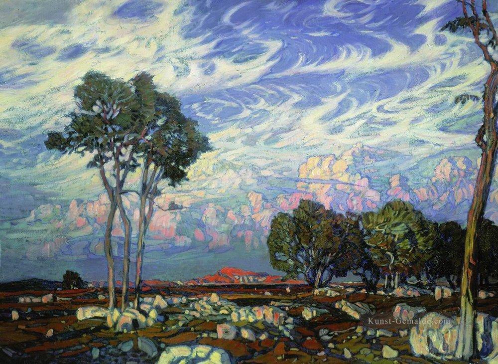 letzte Strahlen 1903 Konstantin Landschaft Ölgemälde